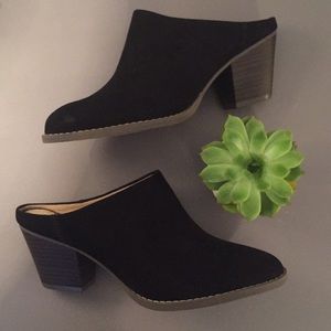Black Suede Mule Bootie